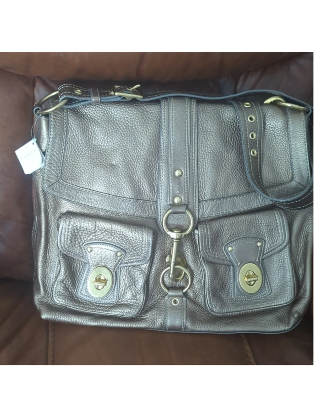 Coach G0982-F14043 Brooklyn EXTRA LARGE Shoulder Bag Messenger Satchel